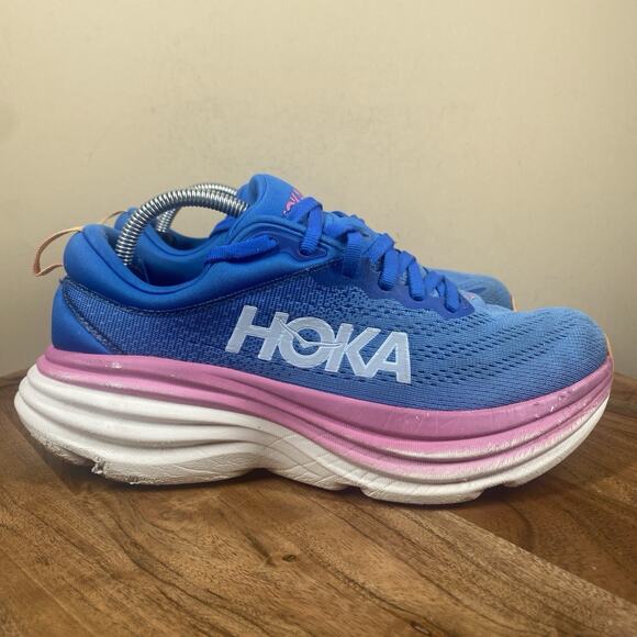 Hoka One One Womens Bondi 8 1127952 CSAA Blue Running Shoes Sneakers Size 7 B - Picture 1 of 12